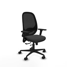 PIQUERAS Y CRESPO Silla de oficina Cilanco con mecanismo Sincro/Traslack, Gris oscuro y Negro