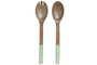 DKD Home Decor Set de 2 Utensilios de Mango Lacado Verde National Green