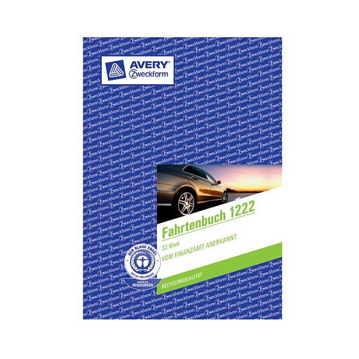 AVERY Zweckform Fahrtenbuch Pkw con Formulario de Liquidación Anual 1222