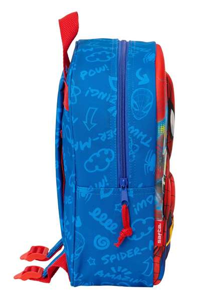 Safta Mochila Guardería Infantil Spider-Man 3D con Bolsillo de Red - Ideal para Niños +3 Años - Dimensiones 22x27x10 cm