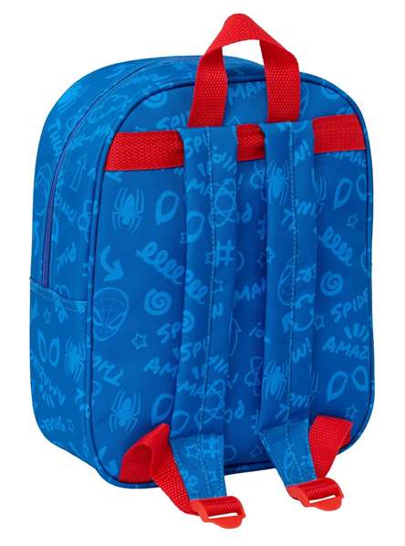 Safta Mochila Guardería Infantil Spider-Man 3D con Bolsillo de Red - Ideal para Niños +3 Años - Dimensiones 22x27x10 cm