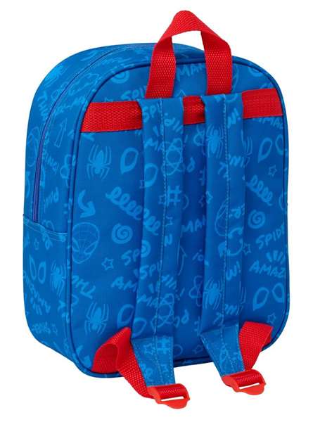 Safta Mochila Guardería Infantil Spider-Man 3D con Bolsillo de Red - Ideal para Niños +3 Años - Dimensiones 22x27x10 cm