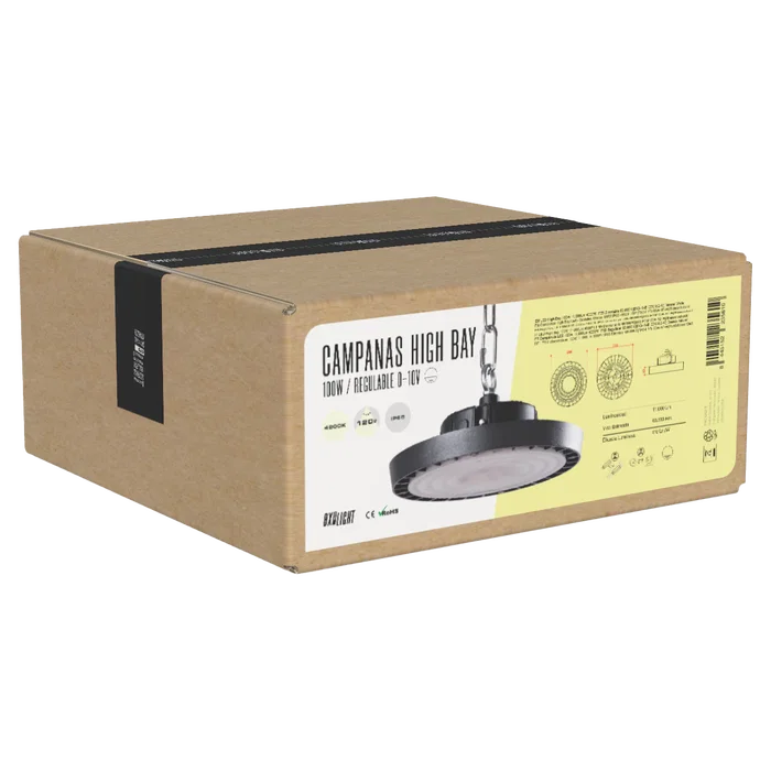 BX3 Campana High Bay LED 100W IP65 4000K 120 Grados para Alturas Grandes (HVB100W-N2-W) - Iluminacion Industrial