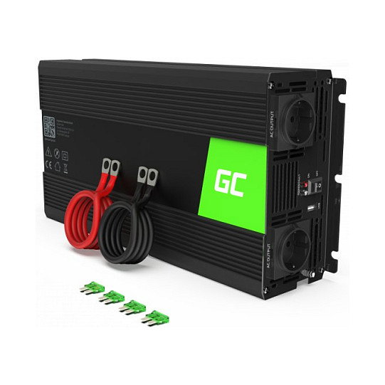 Green Cell INV21 Inversor de Corriente 24V a 230V 6000W Negro Green Cell INV21 Inversor de Corriente 24V a 230V 6000W Negro