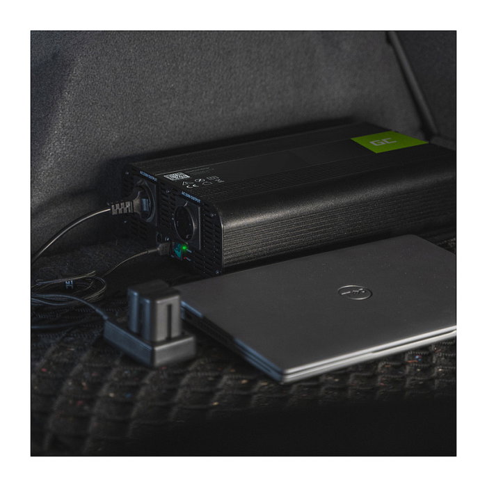 Green Cell INV21 Inversor de Corriente para Coche 24V a 230V, 6000W Pico, Convertidor DC a AC, Negro