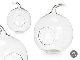 Giftdecor Manzana de Cristal con Agujero 24cm Transparente