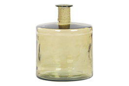 DKD Home Decor Jarrón de Cristal Reciclado Enea Ámbar 30L