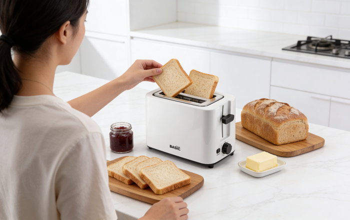 Basic Home Tostadora Blanca 2 Ranuras 700W Basic Home Tostadora Blanca 2 Ranuras 700W