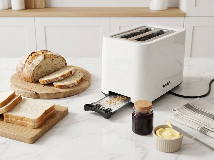 Basic Home Tostadora Blanca 2 Ranuras 700W Basic Home Tostadora Blanca 2 Ranuras 700W