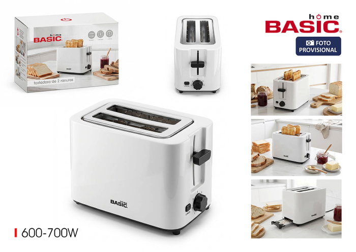 Basic Home Tostadora Blanca 2 Ranuras 700W Basic Home Tostadora Blanca 2 Ranuras 700W