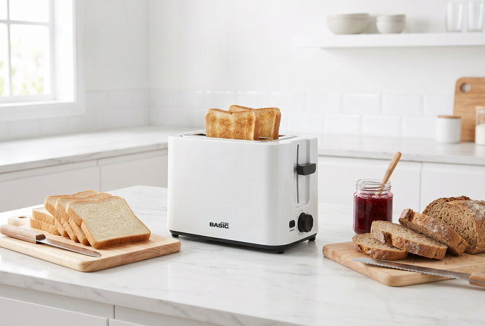 Basic Home Tostadora Blanca 2 Ranuras 700W Basic Home Tostadora Blanca 2 Ranuras 700W