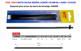 WUTO Hojas de Sierra con Pivotes para Bricolaje 155 mm (5 Unidades)