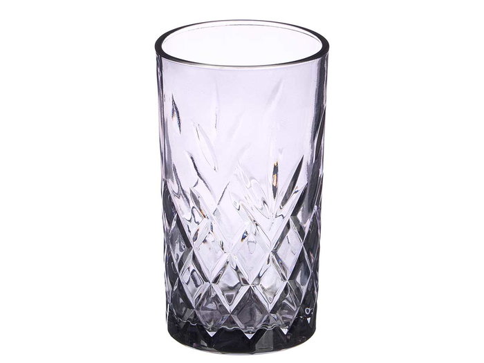 Vivalto Vaso Troquelado Vidrio 380 ml Gris 7.8x13.5x7.8 cm (Set de 24)