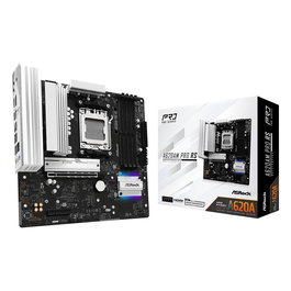 ASRock A620AM Pro RS AM5 mATX - Placa Base AMD A620, Socket AM5, DDR5 (max 256GB), HDMI, DP, 2.5GbE, SATA, M.2, RAID, Audio 7.1, para Ryzen 7000/8000/9000