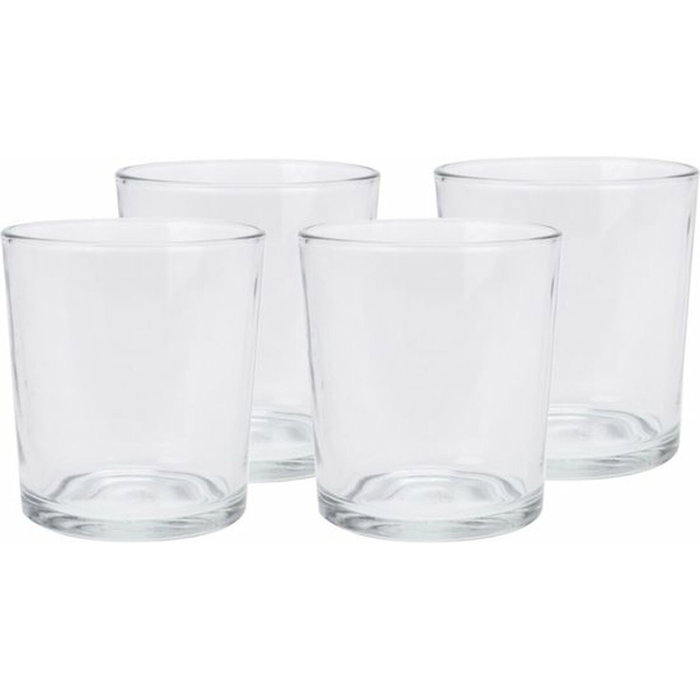 Excellent Houseware Set de 4 vasos de agua de cristal de 280 ml, Transparente