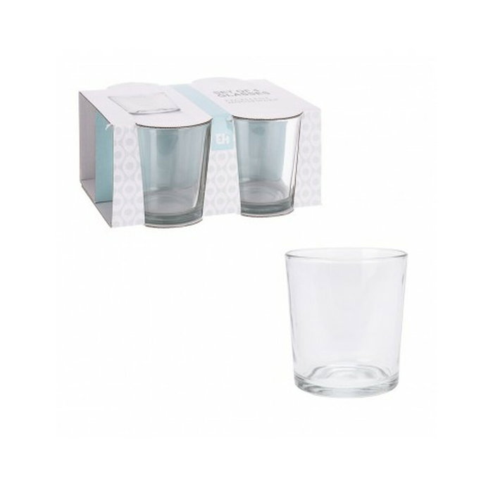 Excellent Houseware Set de 4 vasos de agua de cristal de 280 ml, Transparente