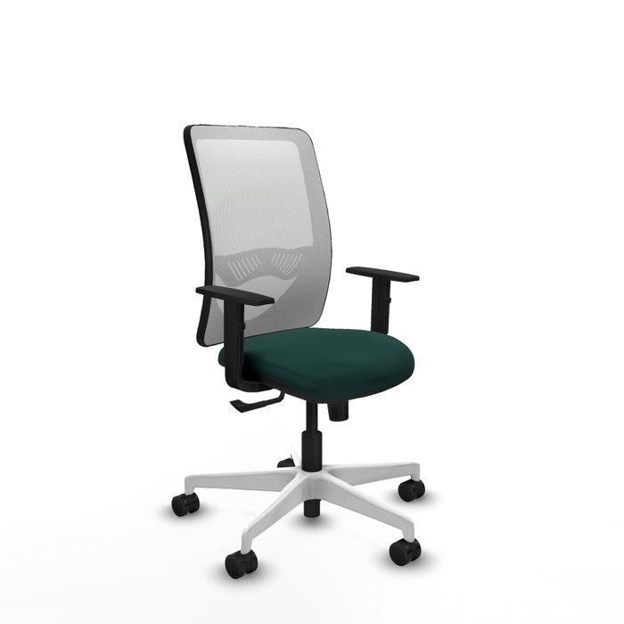PIQUERAS Y CRESPO Silla de oficina Zulema con mecanismo Sincro, Verde botella y Blanco PIQUERAS Y CRESPO Silla de oficina Zulema con mecanismo Sincro, Verde botella y Blanco