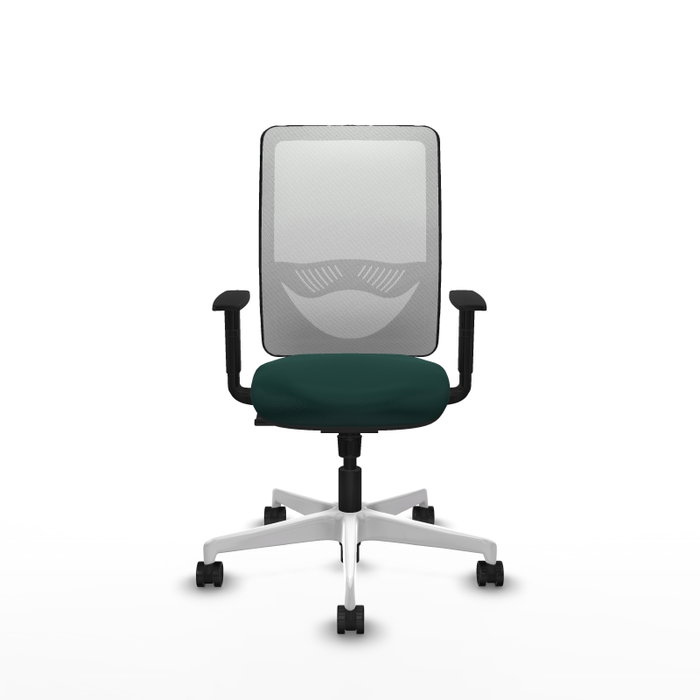 PIQUERAS Y CRESPO Silla de oficina Zulema con mecanismo Sincro, Verde botella y Blanco PIQUERAS Y CRESPO Silla de oficina Zulema con mecanismo Sincro, Verde botella y Blanco