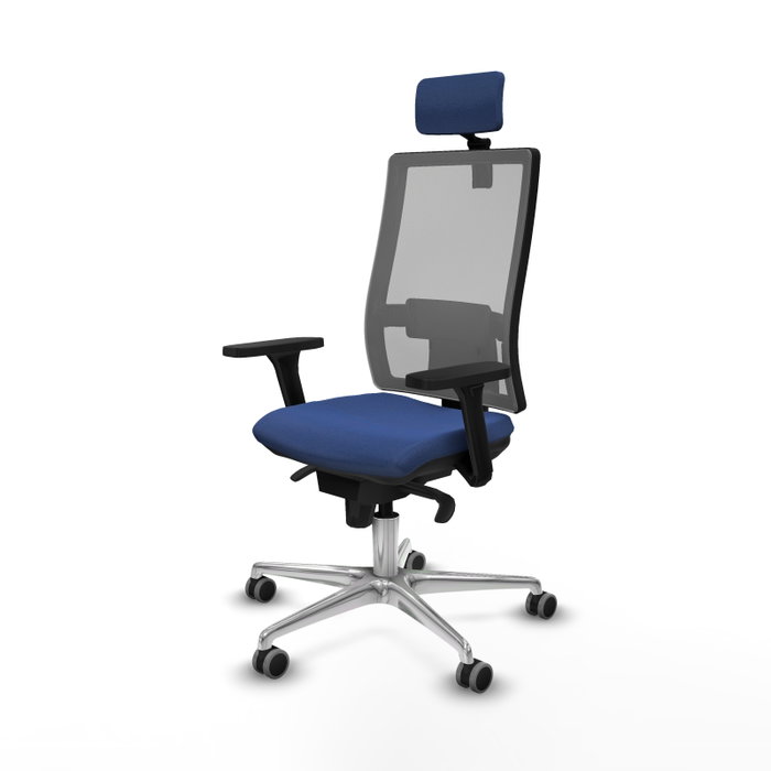 PIQUERAS Y CRESPO Silla de oficina Horna con mecanismo Sincro, Azul marino y Gris