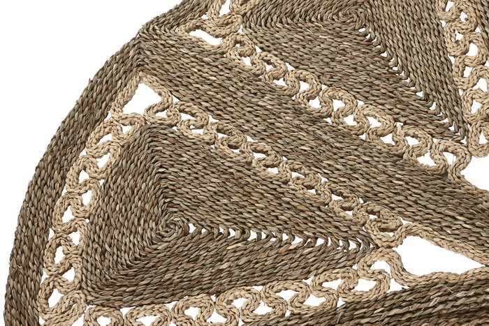 DKD Home Decor Alfombra Tropical Natural Seagrass Algodón 178 x 178 x 1.8 cm