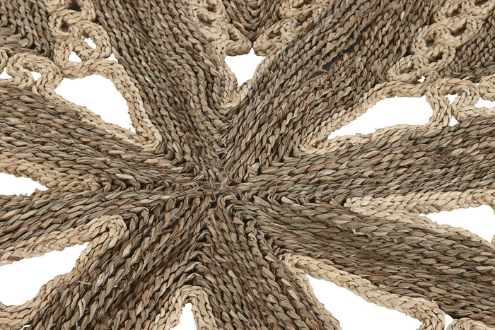 DKD Home Decor Alfombra Tropical Natural Seagrass Algodón 178 x 178 x 1.8 cm
