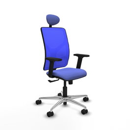 PIQUERAS Y CRESPO Silla de oficina Motilla con mecanismo Sincro, Azul