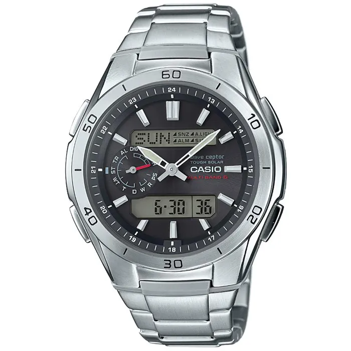 Casio WAVECEPTOR Reloj de Acero Inoxidable - Gris