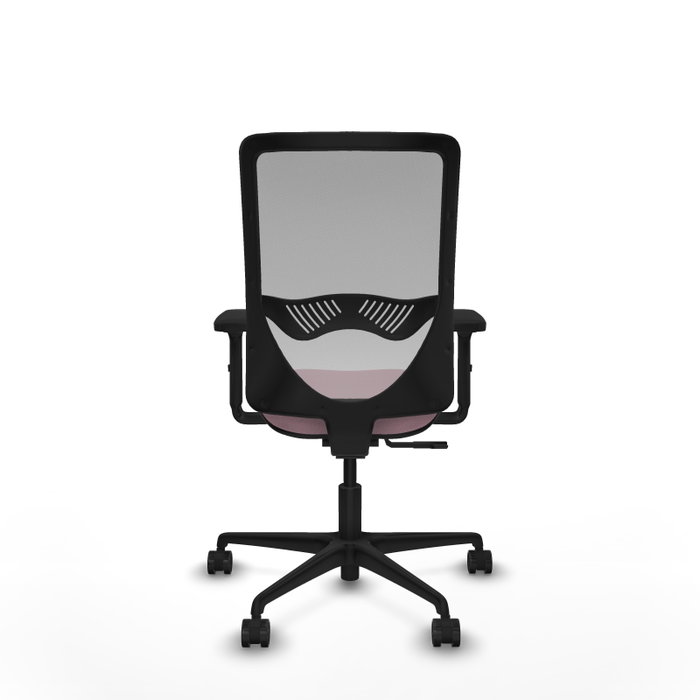 PIQUERAS Y CRESPO Silla de oficina Zulema con mecanismo Sincro, Tela Rosa y Malla Gris