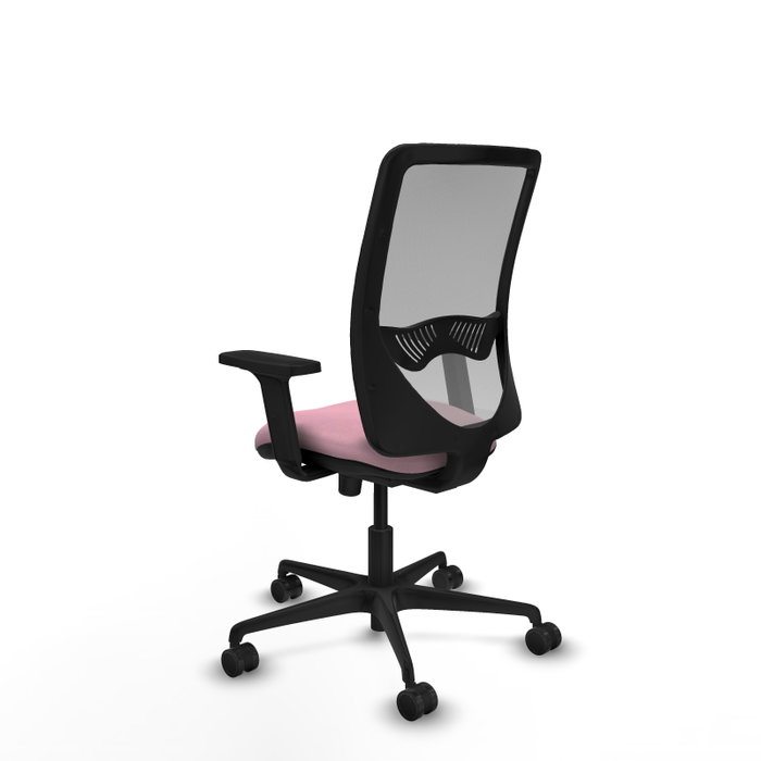 PIQUERAS Y CRESPO Silla de oficina Zulema con mecanismo Sincro, Tela Rosa y Malla Gris