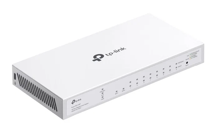 TP-Link FS310GP Switch Gestionado L2/L2+ Gigabit con 8 Puertos RJ45, 2 SFP y PoE de 61W, Carcasa Metálica 1U