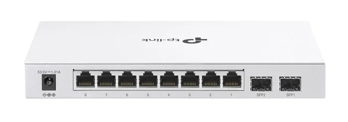 TP-Link FS310GP Switch Gestionado L2/L2+ Gigabit con 8 Puertos RJ45, 2 SFP y PoE de 61W, Carcasa Metálica 1U