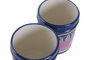DKD Home Decor Macetero de Gres Sardinas Surtido 2 Unidades Azul