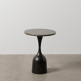 Mesita Negro Metal-Mármol 40 X 40 X 53 cm