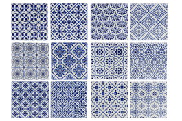 DKD Home Decor Posavasos de Dolomite Azulejo Surtido 12 Unidades