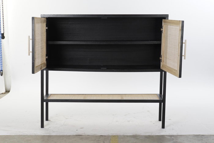 DKD Home Decor Aparador Paulownia MDF Negro