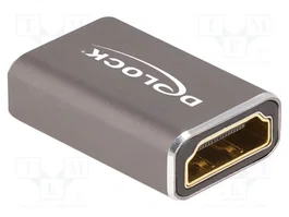 DeLOCK Adaptador HDMI hembra a hembra 8K 60 Hz gris metal