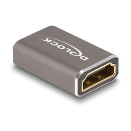 DeLOCK Adaptador HDMI Hembra a Hembra 8K 60 Hz, 7680x4320, Metal Gris, para Extensión de Conectores