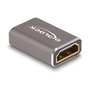 DeLOCK Adaptador HDMI Hembra a Hembra 8K 60 Hz, 7680x4320, Metal Gris, para Extensión de Conectores