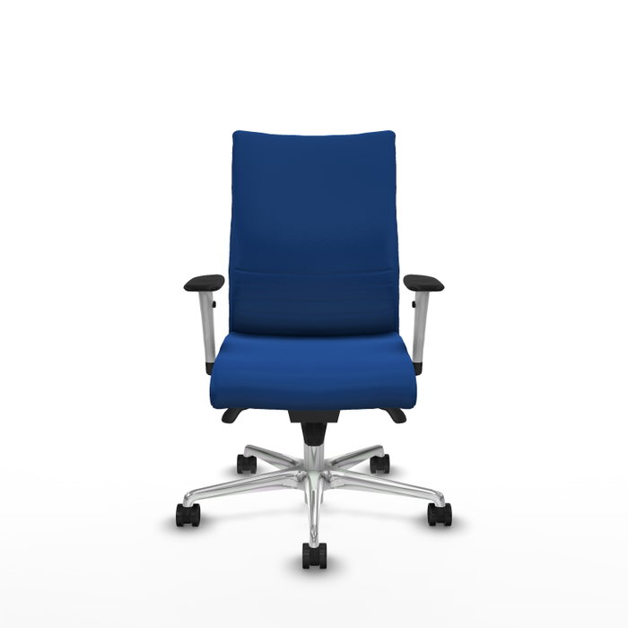 PIQUERAS Y CRESPO Silla Albacete confidente con mecanismo Sincro, azul, similpiel