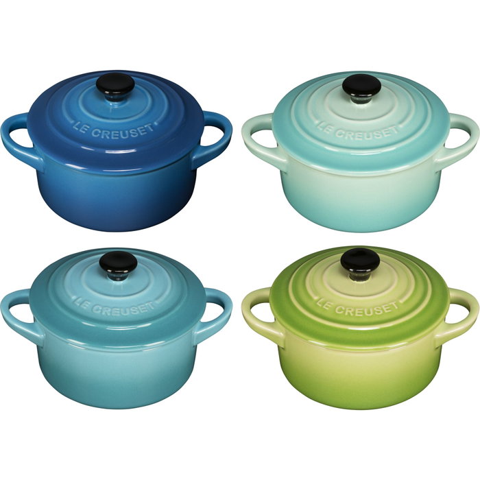 Le Creuset Set de 4 Mini Cocottes de Gres de 0,25 l Le Creuset Set de 4 Mini Cocottes de Gres de 0,25 l