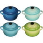 Le Creuset Set de 4 Mini Cocottes de Gres de 0,25 l
