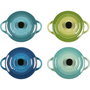 Le Creuset Set de 4 Mini Cocottes de Gres de 0,25 l