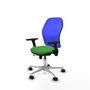 PIQUERAS Y CRESPO Silla de oficina Jorquera Verde y Azul con mecanismo Sincro/Traslack