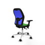 PIQUERAS Y CRESPO Silla de oficina Jorquera Verde y Azul con mecanismo Sincro/Traslack