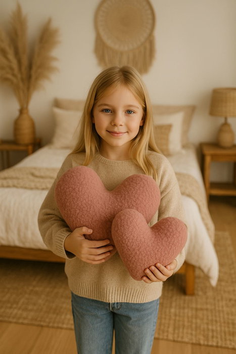 Aberto Design Teddy Kalp Big - Cojín de Poliéster Rosa, 42 x 45 x 12 cm