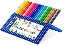 STAEDTLER Estuche de 24 Lápices de Colores Surtidos Ergosoft 157 Triangulares