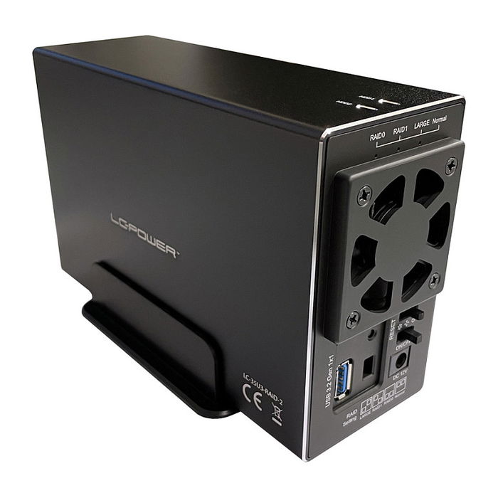 LC-Power Caja de Disco Duro 3.5" LC-35U3-RAID-2, Negro, Capacidad 18 TB, USB 3.0