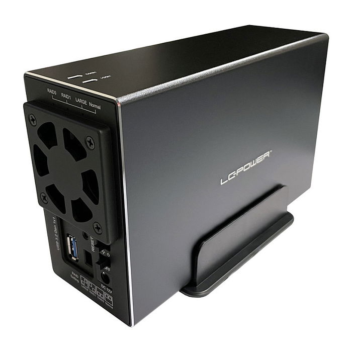 LC-Power Caja de Disco Duro 3.5" LC-35U3-RAID-2, Negro, Capacidad 18 TB, USB 3.0