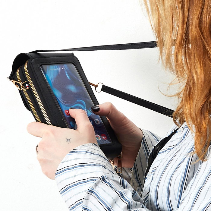 Be Mix Bolsa smartphone bandolera pantalla táctil con compartimentos y ventana táctil, 11,5x4,5xh.19 cm