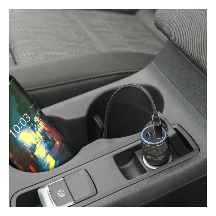 4smarts Cargador Coche Rapid+ con Quick Charge y PD 27W Negro 464448